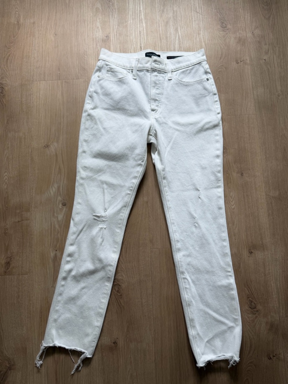 Banana Republic White High-Rise Slim Jeans